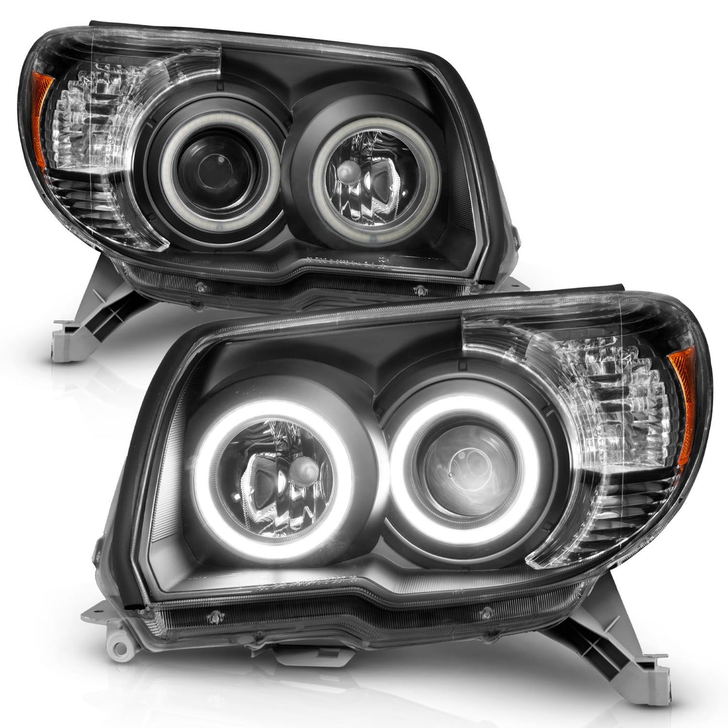 ANZO 111320 Black Projector Headlights with Clear Lens and RX Halo for Toyota 4Runner 2006-2009 Models