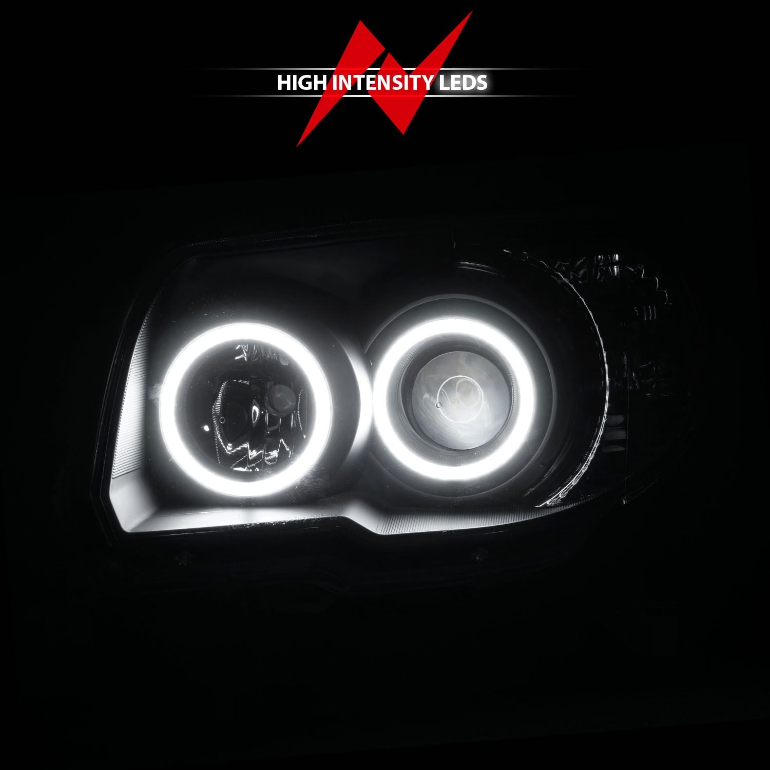 ANZO 111320 Black Projector Headlights with Clear Lens and RX Halo for Toyota 4Runner 2006-2009 Models