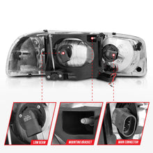 Load image into Gallery viewer, ANZO 111522 Crystal Plank Style Headlights with Black Housing and Clear Lens for GMC Sierra 1999-2007 and Yukon 2000-2006.