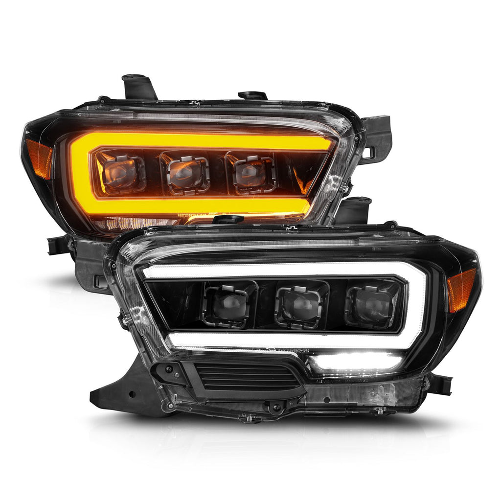 ANZO 111562 Full LED Projector Headlights for Toyota Tacoma 2016-2023 – Black Housing