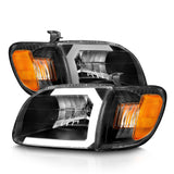 ANZO 111579 Crystal Plank Style Headlights Black w/ Corner Lights for Toyota Tundra 2000-2004 - Fits Regular/Access Cab