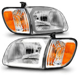 ANZO 111580 Crystal Plank Style Headlights Chrome w/ Corner Lights for Toyota Tundra 2000-2004 - Fits Regular/Access Cab