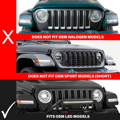 ANZO 511088 Full LED Fender Lights with Smoked Lens and Chrome Housing for Jeep Wrangler 2018-2023 and Gladiator 2020-2023 (factory LED models).