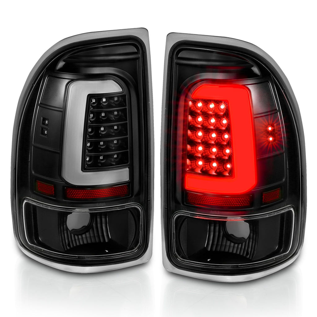 Anzo 311347 LED Bar Tail Lights for Dodge Dakota (97-04) with black housing, clear lens, and advanced LED lighting for a sleek and modern design.