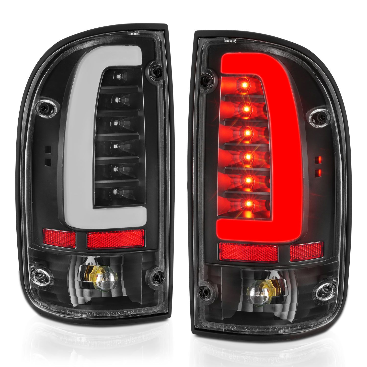 Anzo 311353 LED Tail Lights with Clear Lens and Black Housing for 1995-2000 Toyota Tacoma