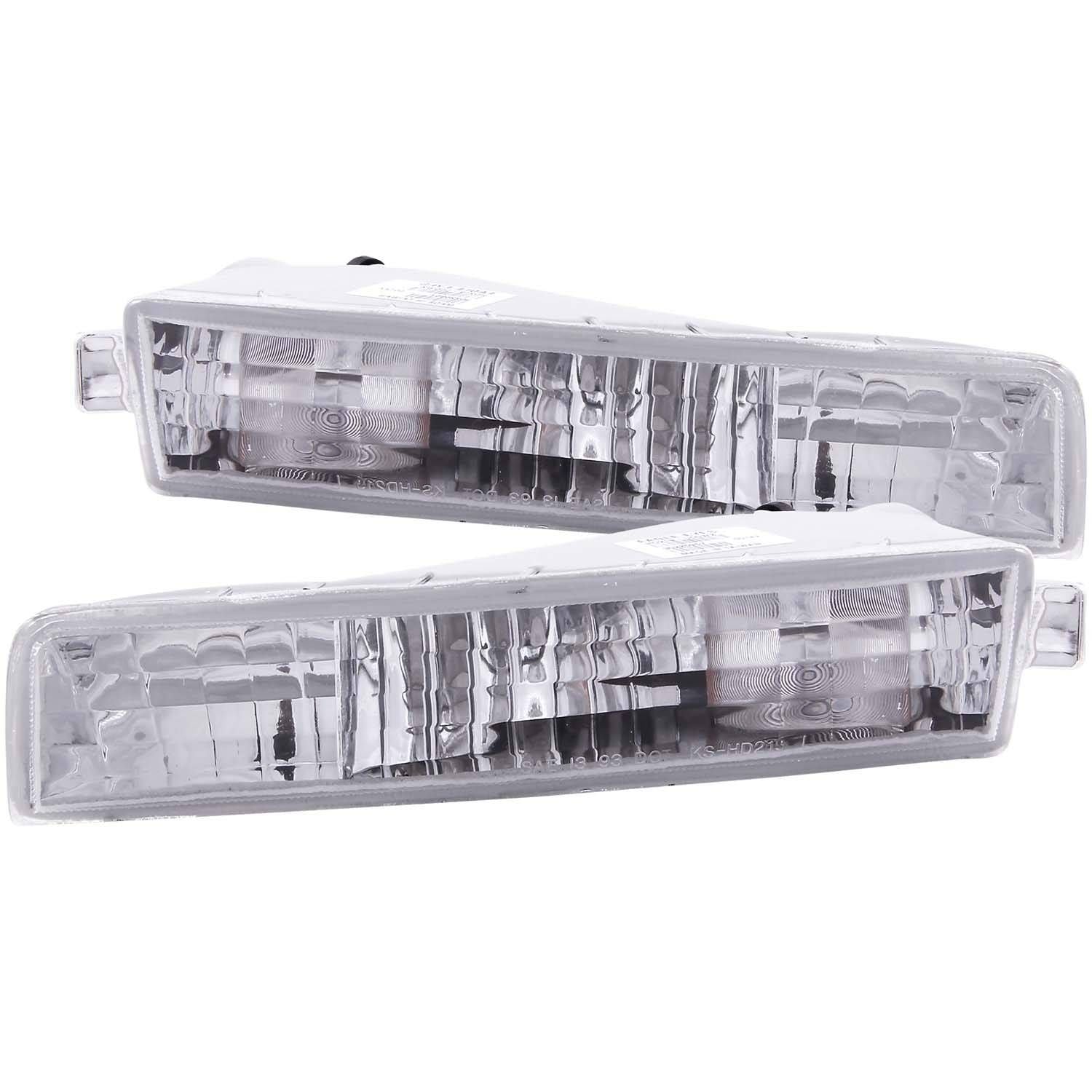 Anzo 511012 Parking and Signal Lights for Honda Prelude (97-01) with chrome housing, clear lens, and bright incandescent illumination.