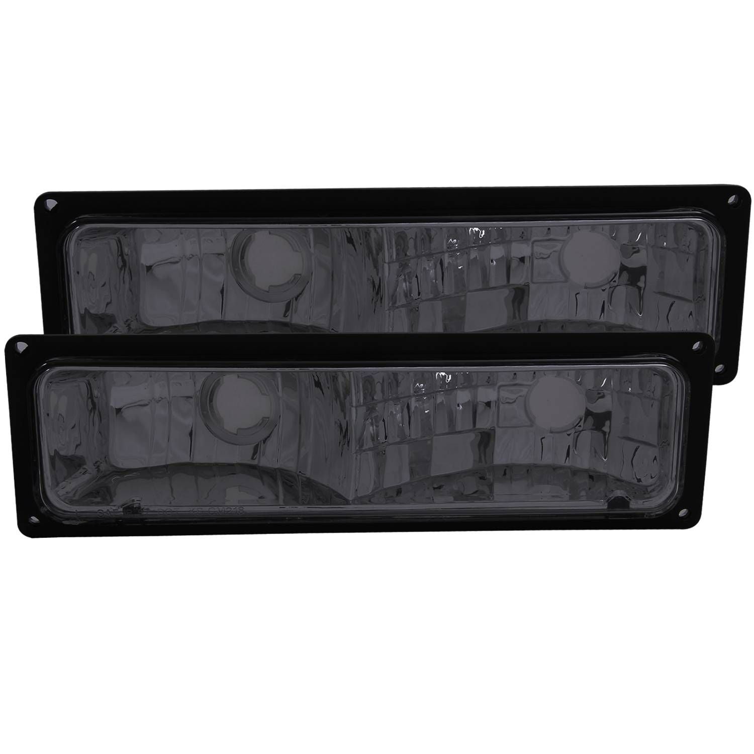 ANZO 511034 Euro Parking and Signal Lights with smoke lens and chrome housing for Chevy/GMC models (1988-2000).