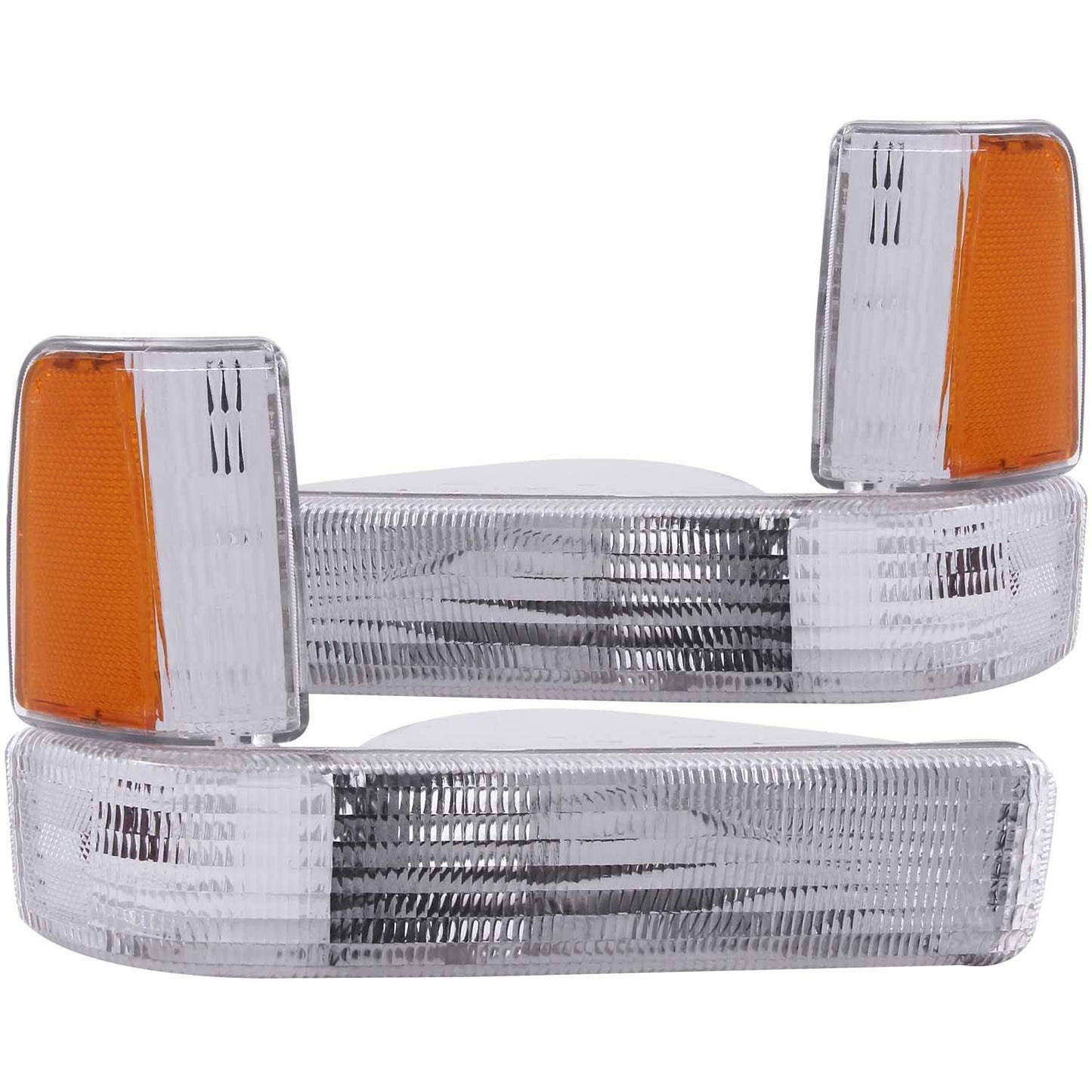ANZO 511047 Parking/Signal Lights with Clear Lens and Chrome Housing for Dodge Dakota (1991-1996).