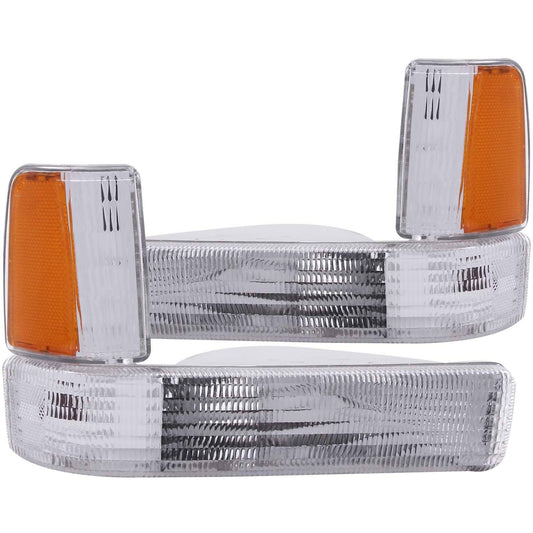 ANZO 511047 Parking/Signal Lights with Clear Lens and Chrome Housing for Dodge Dakota (1991-1996).