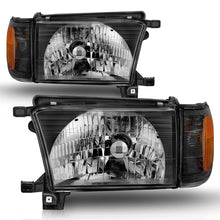 Load image into Gallery viewer, ANZO 111077 Crystal Headlights with Black Housing and Clear Lens for Toyota 4Runner 1999-2002, featuring integrated corner lights.