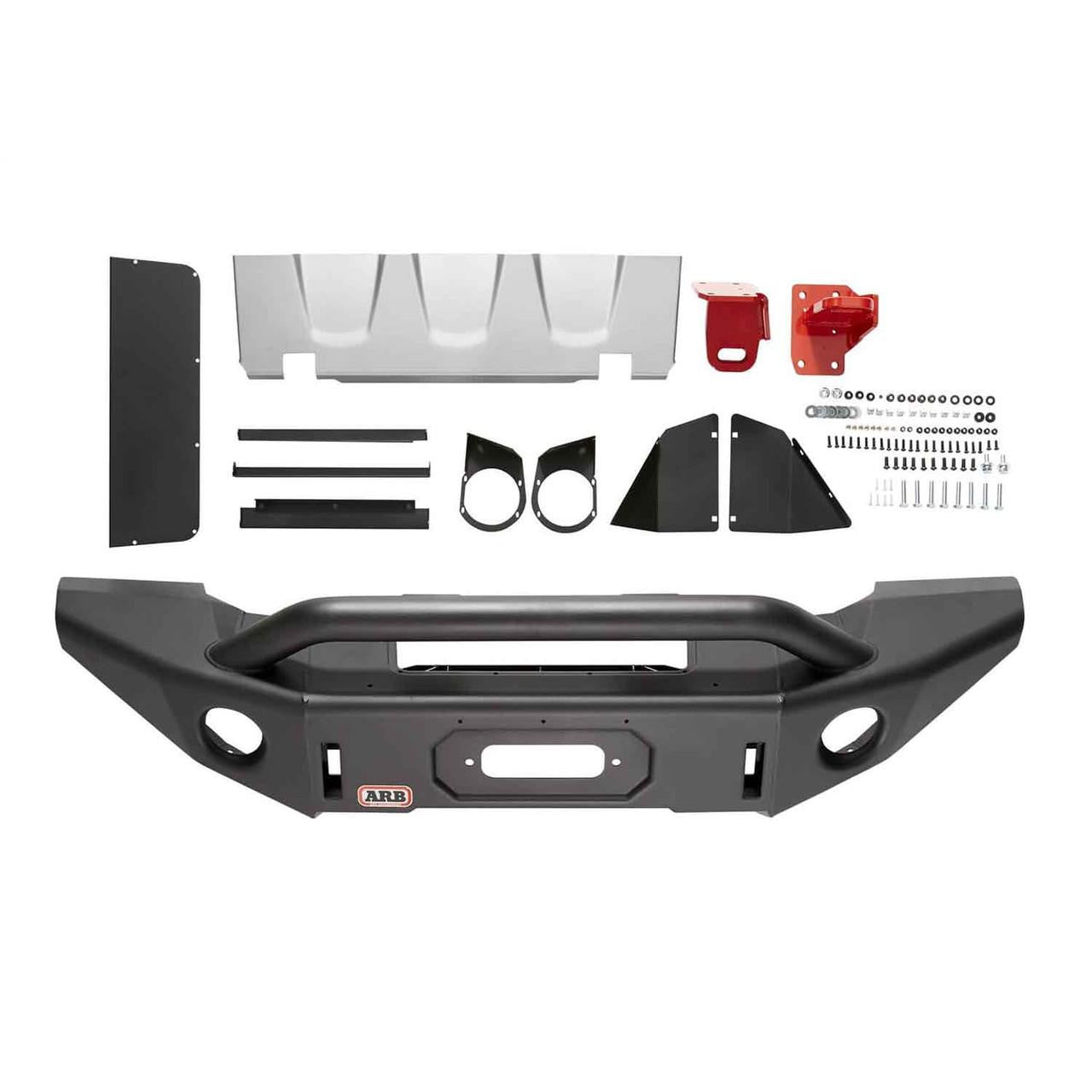 ARB 3450460 Bondi black and silver steel winch bumper for Jeep Wrangler JL and Gladiator Rubicon