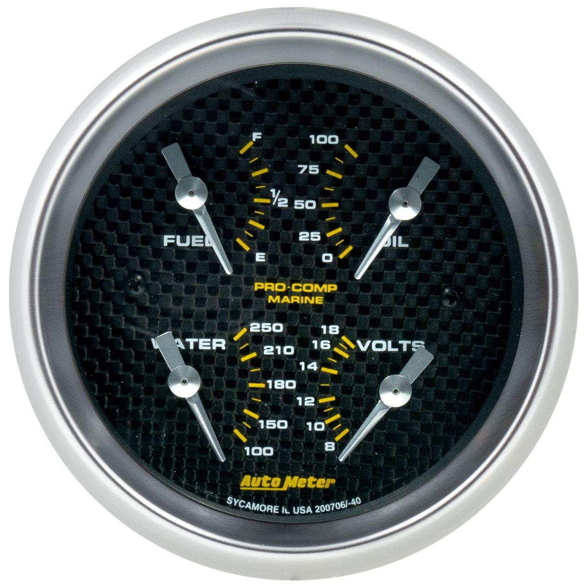 Autometer Marine Carbon Fiber 3-3/8in Gauge - 100PSI 200706-40