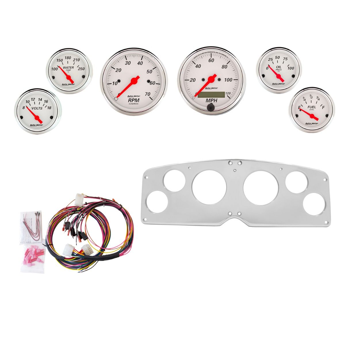 AutoMeter Arctic White 54-55 GMC Truck Billet Panel/Gauge Kit - 2939-03