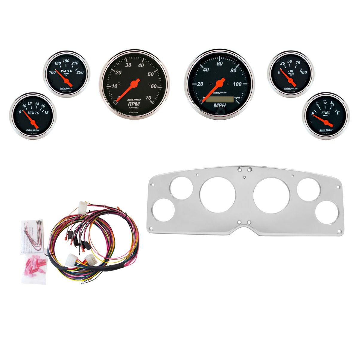 AutoMeter Designer Black 54-55 GMC Truck Billet Panel/Gauge Kit - 2939-06