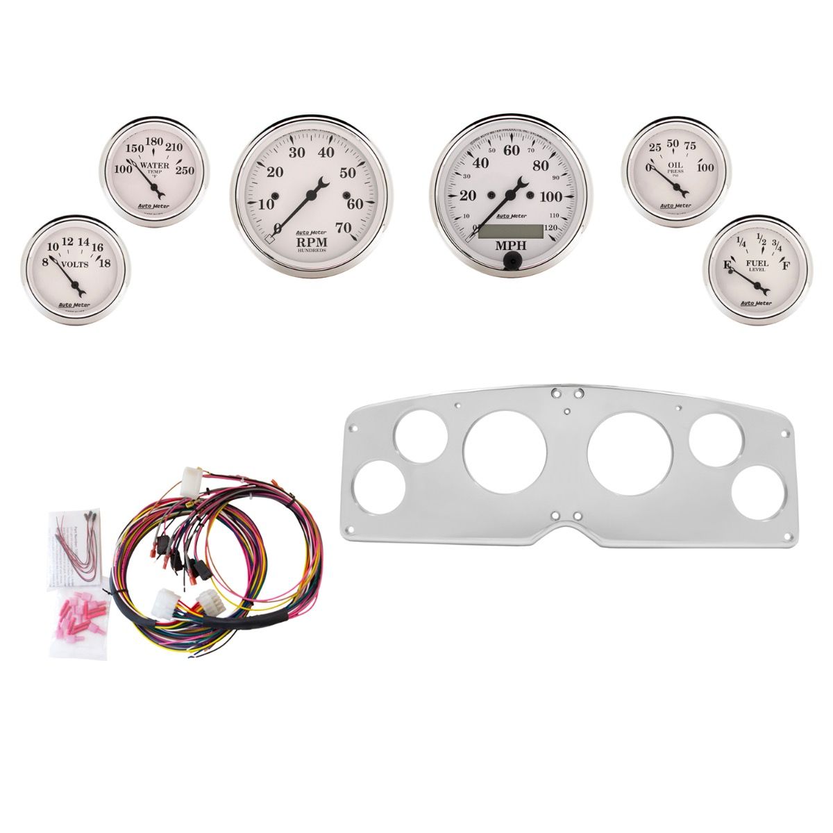 AutoMeter Old Tyme White 54-55 GMC Truck Billet Panel/Gauge Kit - 2939-08