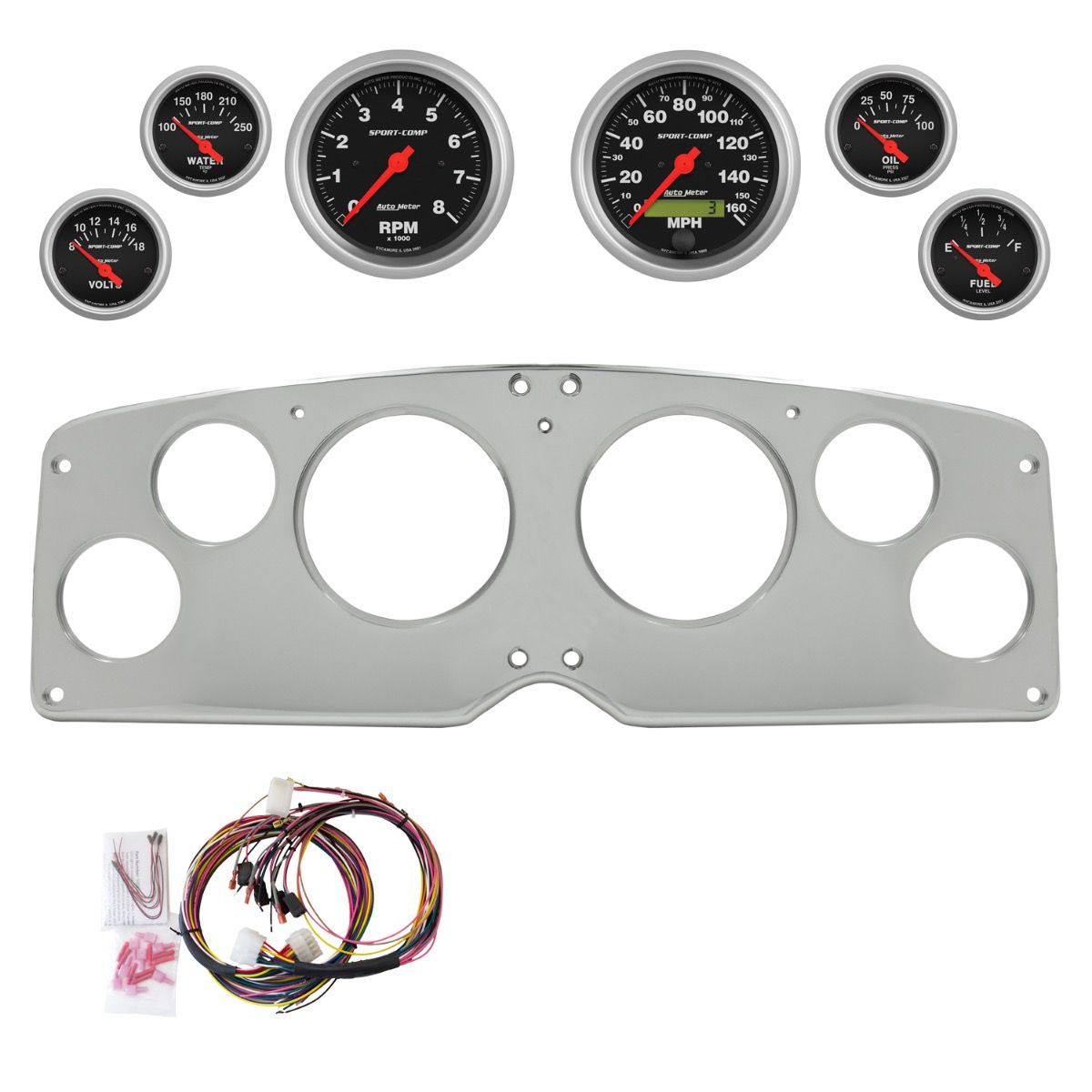 AutoMeter Sport-Comp 54-55 GMC Truck Billet Panel/Gauge Kit - 2940-11