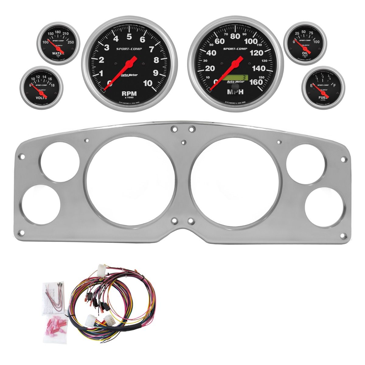 AutoMeter Sport-Comp 54-55 GMC Truck Direct-Fit Billet Panel/Gauge Kit - 2941-11