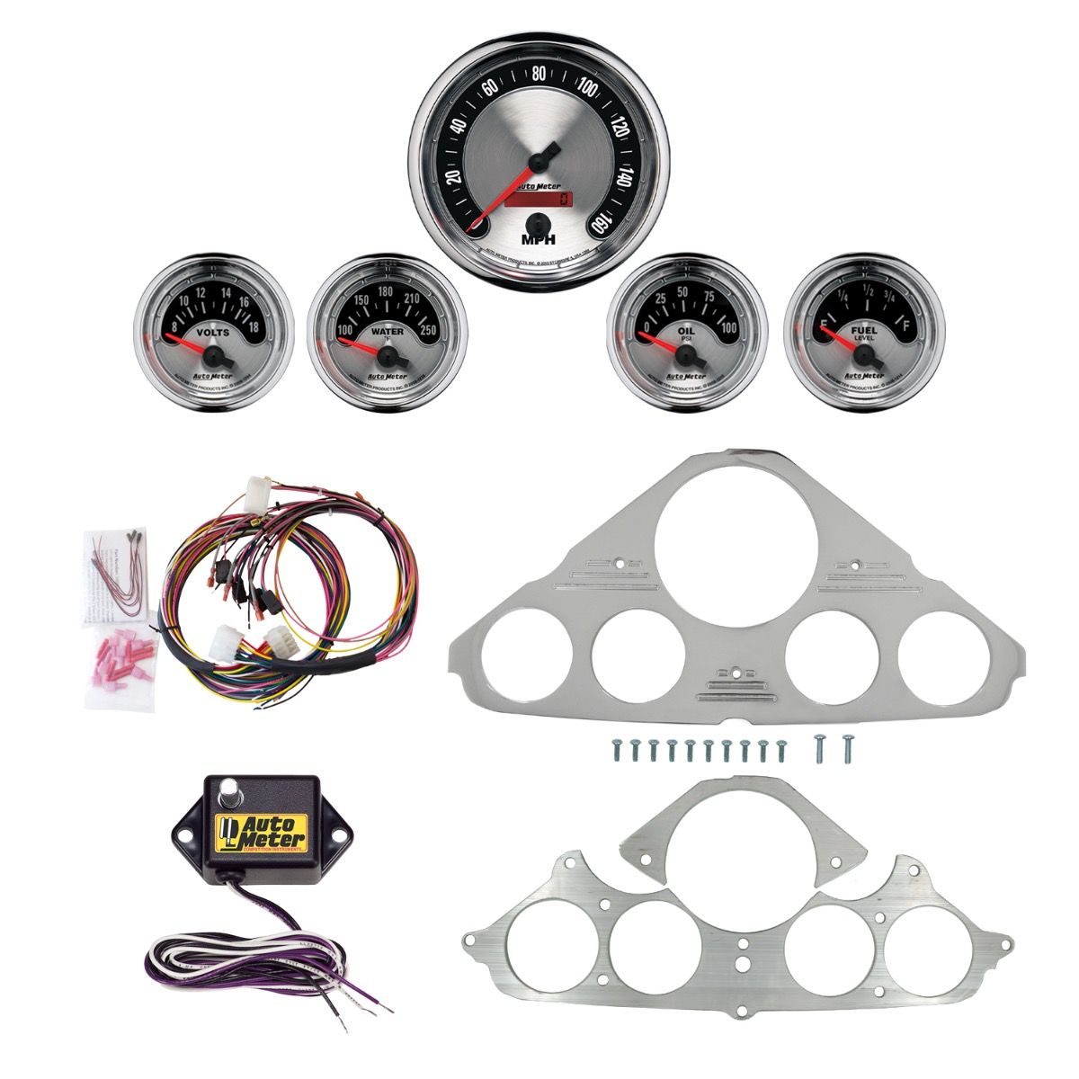 AutoMeter American Muscle 55-59 Chevy Truck Billet Panel/Gauge Kit - 2943-01