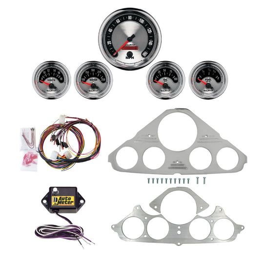 AutoMeter American Muscle 55-59 Chevy Truck Billet Panel/Gauge Kit - 2943-01