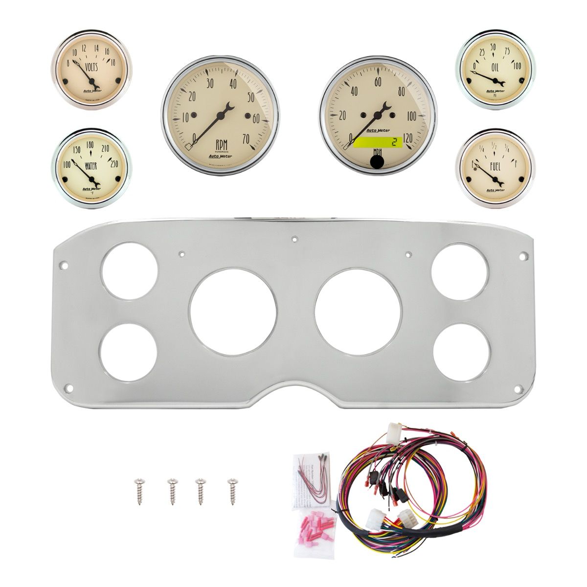 AutoMeter Antique Beige 55-59 GMC Truck Billet Panel/Gauge Kit - 2944-02