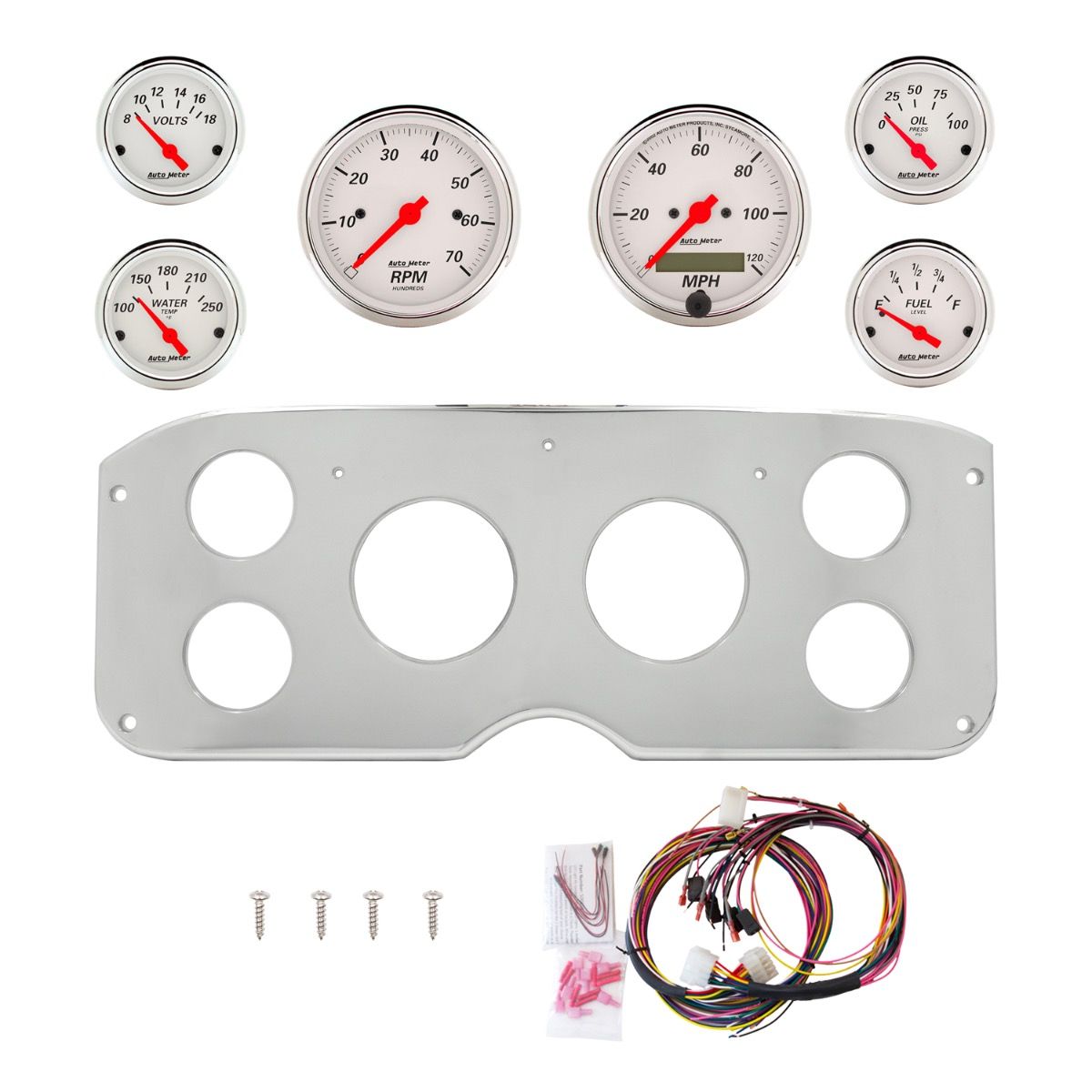 AutoMeter Arctic White 55-59 GMC Truck Billet Panel/Gauge Kit - 2944-03