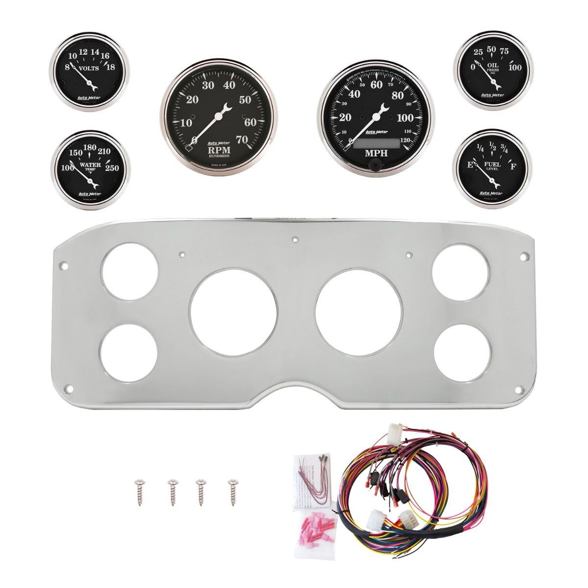 AutoMeter Old Tyme Black 55-59 GMC Truck Billet Panel/Gauge Kit - 2944-07