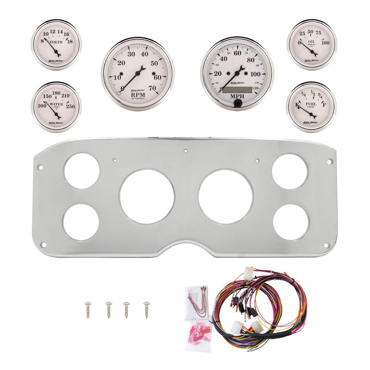 AutoMeter Old Tyme White 55-59 GMC Truck Billet Panel/Gauge Kit - 2944-08