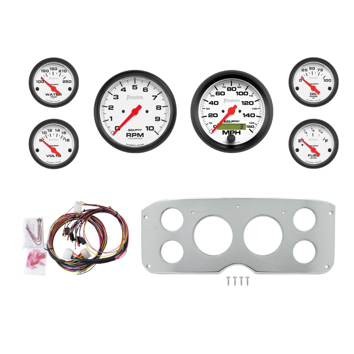 AutoMeter Phantom 55-59 GMC Truck Direct-Fit Billet Panel/Gauge Kit - 2945-09