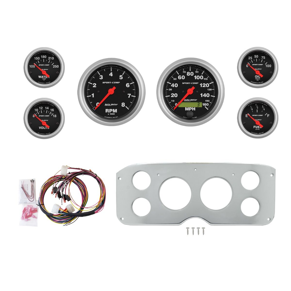 AutoMeter Sport-Comp 55-59 GMC Truck Billet Panel/Gauge Kit - 2945-11