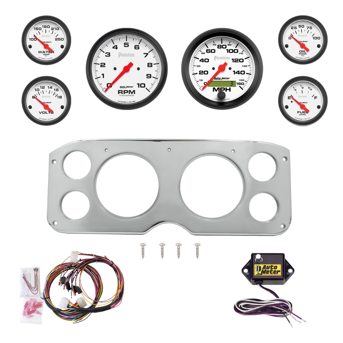 AutoMeter Phantom 55-59 GMC Truck Direct-Fit Billet Panel/Gauge Kit - 2946-09