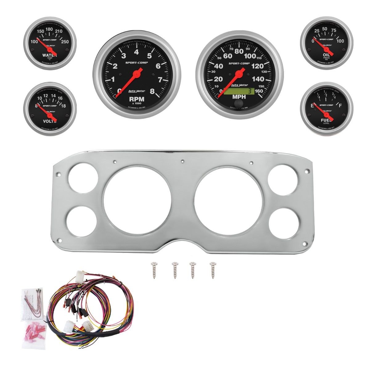 AutoMeter Sport-Comp 55-59 GMC Truck Direct-Fit Billet Panel/Gauge Kit - 2946-11