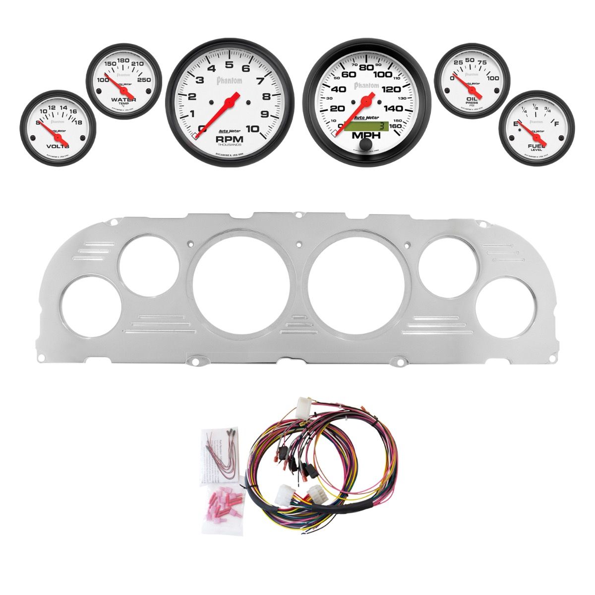 AutoMeter Phantom 60-63 Chevy Truck Billet Panel/Gauge Kit - 2947-09
