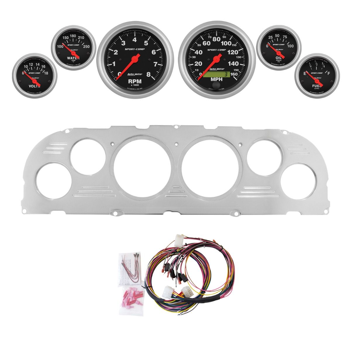 AutoMeter Sport-Comp 60-63 Chevy Truck Billet Panel/Gauge Kit - 2947-11