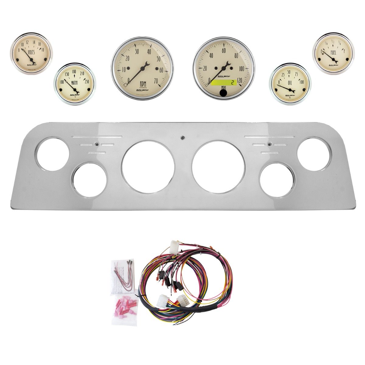 AutoMeter Antique Beige 60-61 GMC Truck Billet Panel/Gauge Kit - 2948-02