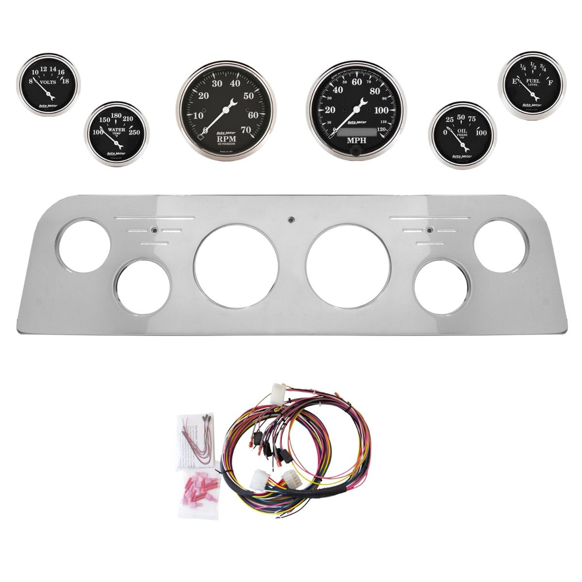AutoMeter Old Tyme Black 60-61 GMC Truck Billet Panel/Gauge Kit - 2948-07