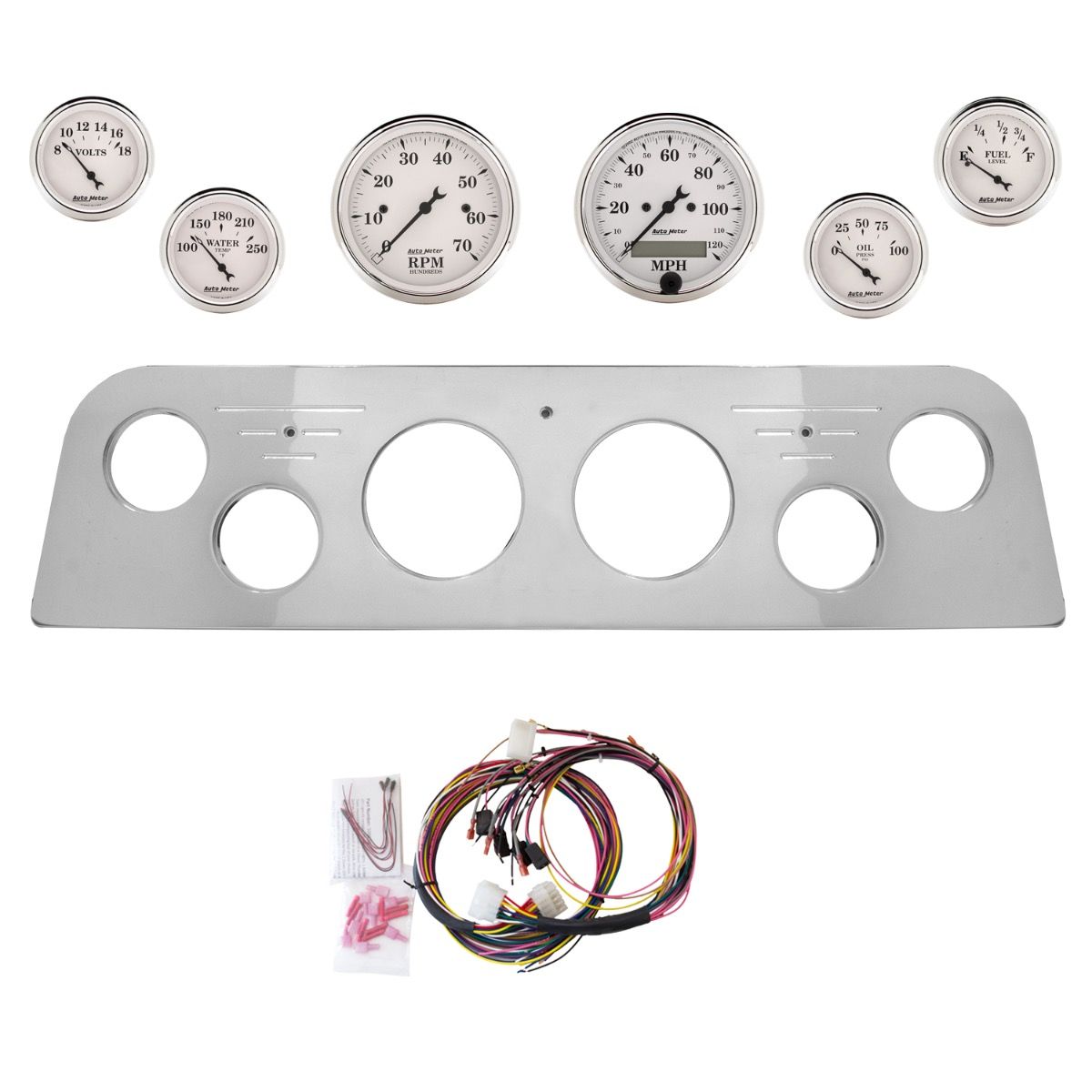 AutoMeter Old Tyme White 60-61 GMC Truck Billet Panel/Gauge Kit - 2948-08