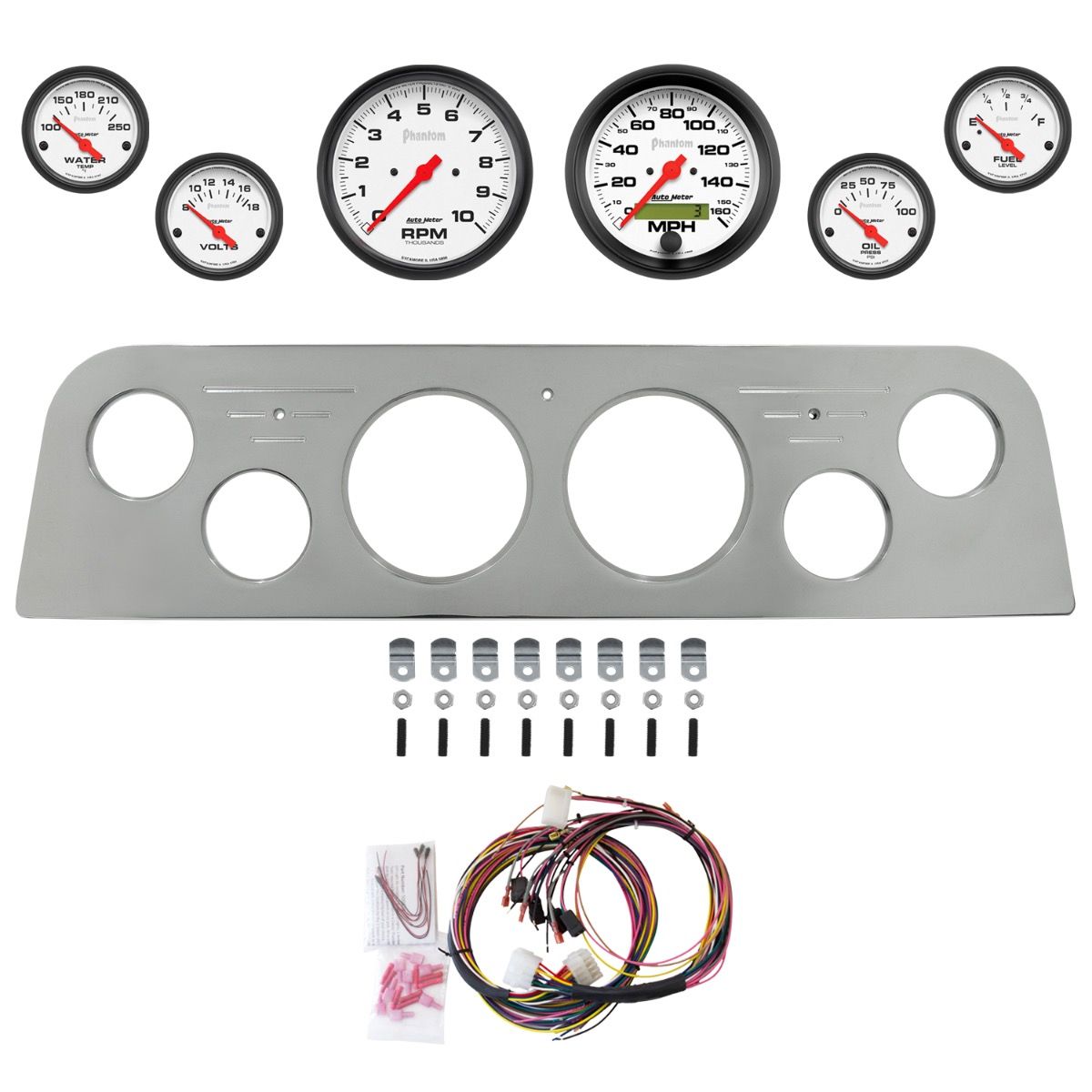 AutoMeter Phantom 60-61 GMC Truck Direct-Fit Billet Panel/Gauge Kit - 2949-09