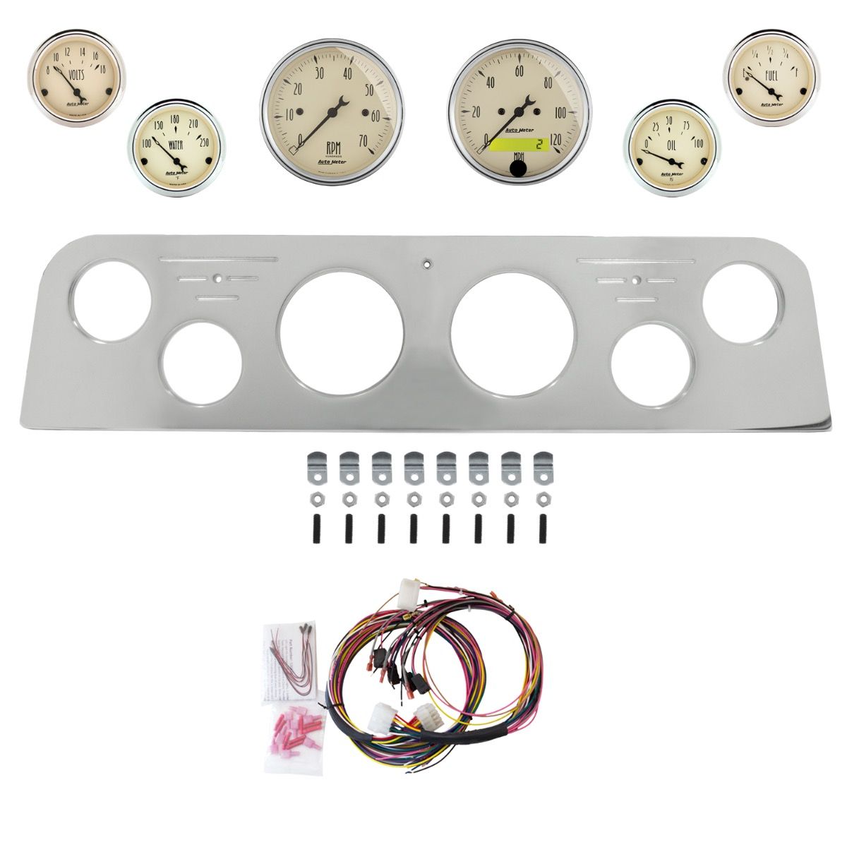 AutoMeter Antique Beige 62-66 GMC Truck Billet Panel/Gauge Kit - 2950-02