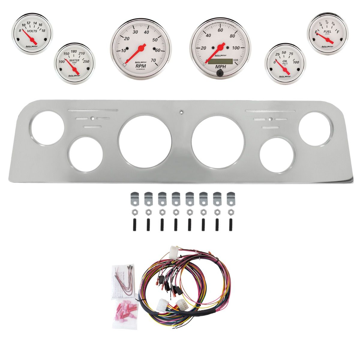 AutoMeter Arctic White 62-66 GMC Truck Billet Panel/Gauge Kit - 2950-03