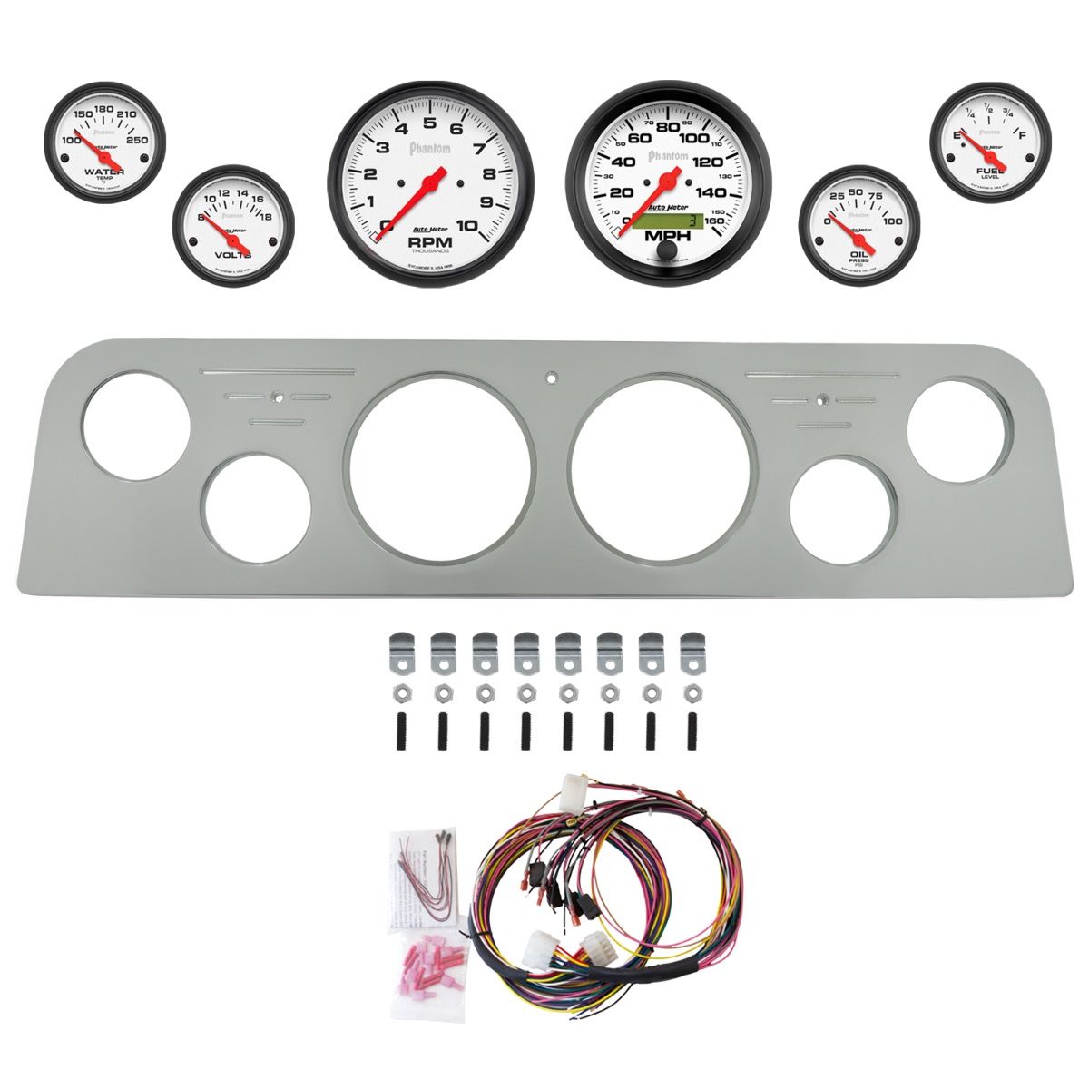 AutoMeter Phantom 62-66 GMC Truck Direct-Fit Billet Panel/Gauge Kit - 2951-09