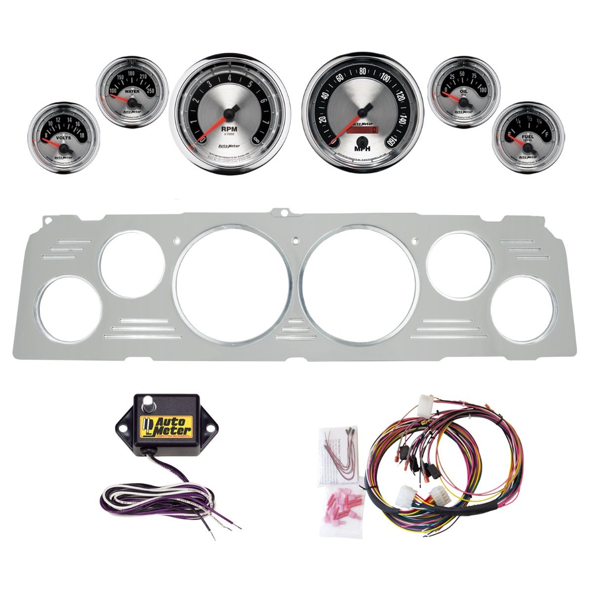 AutoMeter American Muscle 64-66 Chevy Truck Billet Panel/Gauge Kit - 2952-01