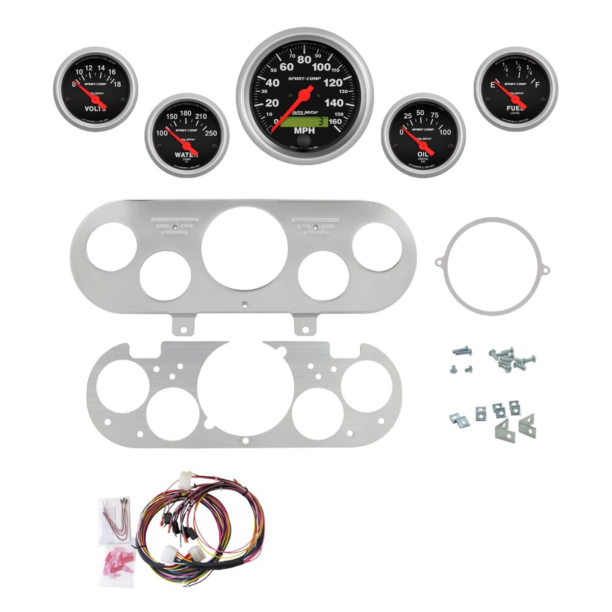 AutoMeter Sport-Comp 62-65 Chevy NOVA Billet Panel/Gauge Kit - 2954-11