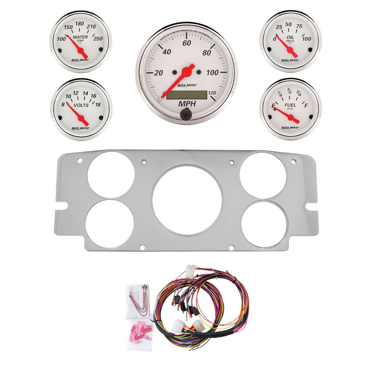 AutoMeter Arctic White 57-60 Ford Truck Billet Panel/Gauge Kit - 2955-03