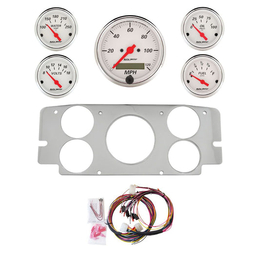 AutoMeter Arctic White 57-60 Ford Truck Billet Panel/Gauge Kit - 2955-03