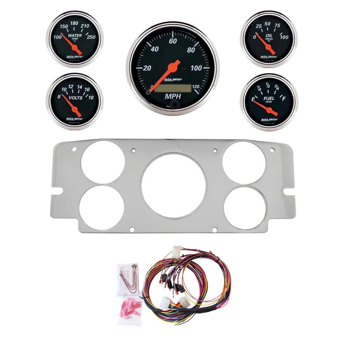 AutoMeter Designer Black 57-60 Ford Truck Billet Panel/Gauge Kit - 2955-06