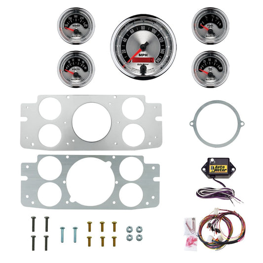AutoMeter American Muscle 60-63 Chevy Truck Billet Panel/Gauge Kit - 2956-01