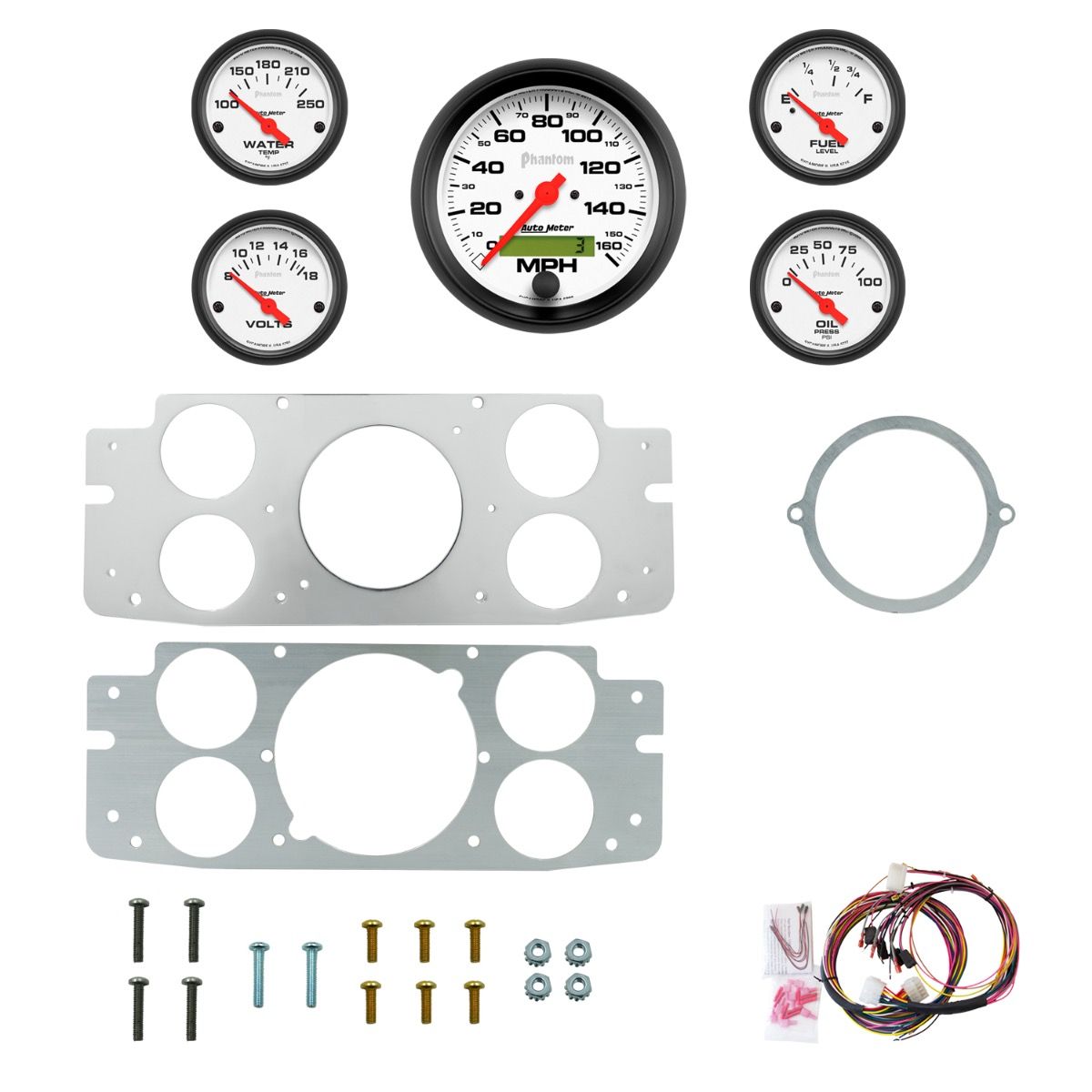 AutoMeter Phantom 57-60 Ford Truck Billet Panel/Gauge Kit - 2956-09