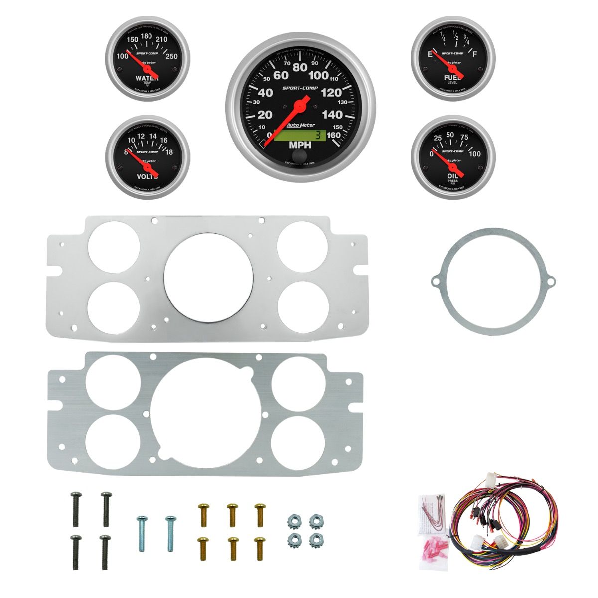 AutoMeter Sport-Comp 57-60 Ford Truck Billet Panel/Gauge Kit - 2956-11