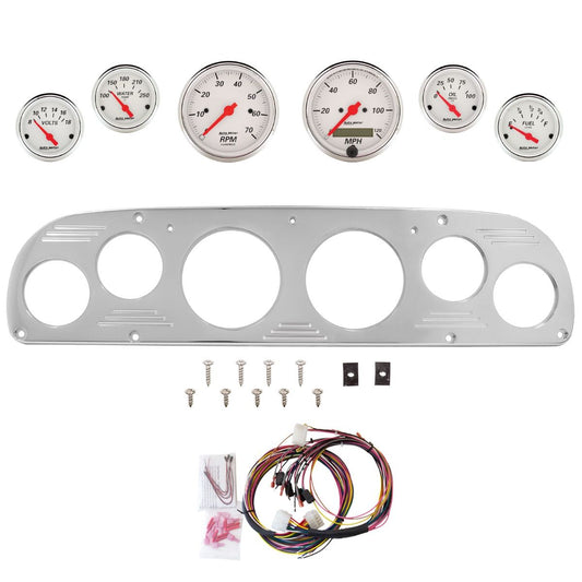 AutoMeter Arctic White 57-60 Ford Truck Billet Panel/Gauge Kit - 2957-03