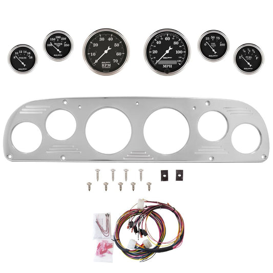 AutoMeter Designer Black 57-60 Ford Truck Billet Panel/Gauge Kit - 2957-06